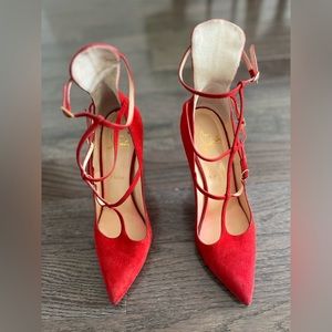 Red Suede Christian Louboutin Muse heels size EU 39